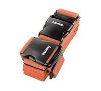 Hama 2-Wege-Gepäckgurt (doppeltes Band zum sicheren Verschließen der Koffers auf Reisen, 5 x 200 und 5 x 230 cm) orange