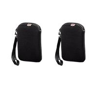 Hama Festplattentasche 2,5", Schutzhülle für Externe Festplatten mit 6,4 cm, Zubehörfach, Neopren, schwarz (Packung mit 2)