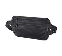 Hama Geldkatze, flache Bauchtasche für Wertsachen, Schwarz