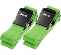 Hama Gepäckgurt - Gurt zum sicheren Verschließen von Gepäck für Reisen, 5 x 200 cm, Grün / 2er Pack
