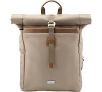 Hama Rucksack mit Laptop-Fach (22 l, für Laptop bis 16,2“, Rollrucksack für Uni, Schule, Arbeit, Reisen, Laptop Rucksack mit Rolltop, Tabletfach, Organizer, Vordertasche, zwei Seitentaschen) beige