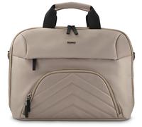 Hama Laptoptasche für 13,3-14,1 Zoll (leichte Businesstasche als Umhängetasche oder Tragetasche, Notebooktasche mit zwei Vordertaschen und Organizer, Innenfach, Tabletfach, gepolstert) beige