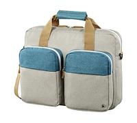 Hama Laptoptasche 40 cm, 15,6 Zoll (gepolsterte Umhängetasche mit Tragegurt und Handgriff, Schultertasche für Damen und Herren, Aktentasche mit Platz für Zubehör) grau, türkis