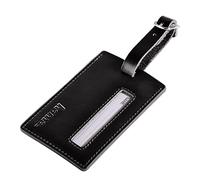 Hama Premium Gepäckanhänger mit diskretem Adressschild, Leder, schwarz