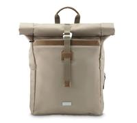 Hama Rucksack mit Laptop-Fach (22 l, für Laptop bis 16,2“, Rollrucksack für Uni, Schule, Arbeit, Reisen, Laptop Rucksack mit Rolltop, Tabletfach, Organizer, Vordertasche, zwei Seitentaschen) beige