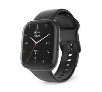 Hama Smartwatch (Farbdisplay 1,65“, Telefonfunktion, WhatsApp, E-Mails etc., Sprachassistent, wasserdicht IP68, Fitnesstracker mit 100 Sportarten + Herzfrequenz, Blutsauerstoff, Kalorien etc.) schwarz