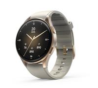Hama Smartwatch 8900 – AMOLED 1,32", GPS, IP68, Telefonfunktion, Alexa – Gold/Beige