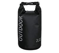 Hama wasserdichter Packsack, 2 l, Dry Bag mit Rolltop Verschluss, Trageriemen, (wasserdichter Seesack aus Tarpaulin, wasserfeste Outdoor Tasche für Rafting, Kajak, Camping) schwarz