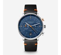 STERNGLAS - HAMBURG - CHRONO - EDITION KÜSTE - blau - silber - editionband 20 nero orange / 42MM
