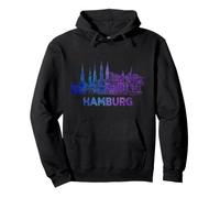 Hamburg Skyline Violett Pullover Hoodie