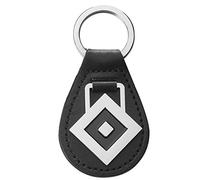 HSV Schlüsselanhänger Leder Raute - schwarz