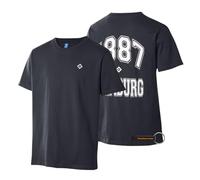Hamburger SV HSV T-Shirt Arion, Offizieller Fanartikel, Dunkelblau mit weißem Raute-Logo und Rückenprint, 100% Baumwolle