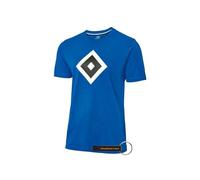 Hamburger SV HSV T-Shirt Herren mit großer HSV-Raute, Rundhalsausschnitt, 100% Baumwolle + FanEmotion Flaschenöffner (DE/NL/SE/PL, Alphanumerisch, L, Regular, Regular, Logo Blau)