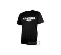 Hamburger SV HSV T-Shirt Ivar Herren Shirt Fanartikel mit Hamburg Aufschrift 1887, 100% Baumwolle + FanEmotion Flaschenöffner (DE/NL/SE/PL, Alphanumerisch, L, Regular, Regular, Schwarz Ivar)