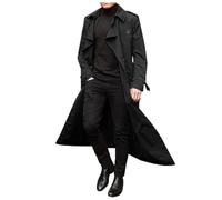 Hamender Herren-Trenchcoat, lang, Business-Wolljacke, volle Länge, zweireihig, langer Erbsenmantel, Wolle, langer Mantel mit zweireihigem Wollmantel, Typ 1, S