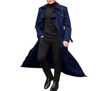 Hamender Herren-Trenchcoat, lang, Business-Wolljacke, volle Länge, zweireihig, langer Erbsenmantel, Wolle, langer Mantel mit zweireihigem Wollmantel, Typ 2, M
