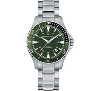 Herrenuhr Hamilton Khaki Navy Scuba Automatik 40mm mit grünem Zifferblatt und Edelstahlarmband H82375161