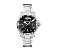 Herrenuhr Hamilton Khaki Pilot Day/Date Automatik 42mm mit schwarzem Zifferblatt und Edelstahlarmband H64615135