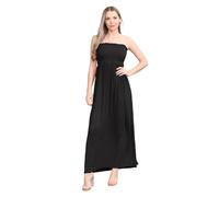 Hamishkane Damen Bandeau-Top, trägerlos, trägerlos, für den Sommer, Maxi-Kleid Gr. 38-40, Schwarz
