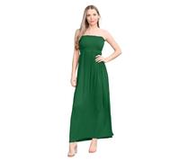 Hamishkane Damen Maxikleid mit Bandeau-Boobtube, trägerlos, durchscheinend, für den Sommer, flaschengrün, 42/44