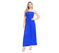 Hamishkane Damen Maxikleid mit Bandeau-Boobtube, trägerlos, durchscheinend, für den Sommer, königsblau, 46-48