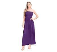 Hamishkane Damen Maxikleid mit Bandeau-Boobtube, trägerlos, durchscheinend, für den Sommer, violett, 42/44