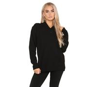Hamishkane Damen Strickpullover Langarm Pullover Frauen V-Ausschnitt Pullover Shawn Kragen 4 Knöpfe Winter Pullover, Schwarz , 46/48/Große Größen