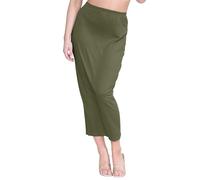 Hamishkane® Damenröcke, elastische Taille, lässiger Sommer-Midaxi-Röcke, einfarbig, figurbetont, Maxi-Röcke, weicher Jersey, Midirock, langer Bleistiftrock, khaki, 38-40
