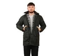 Hamishkane® Gepolsterte Wachsjacke für Herren, regenfeste Baumwoll-Steppjacke, wasserdichte Jacken mit Kapuze, lässige Sportbekleidung, Wintermantel, Wandern, Jagd, Landkleidung, Angeljacken für