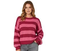 Hamishkane Übergroßer Grobstrick-Pullover für Damen, trendiger Rundhalspullover mit langen Ärmeln, warme Winter-Strickwaren, Damenpullover, bequemer, lockerer Schnitt, Damenpullover, Pink - Neon Pink