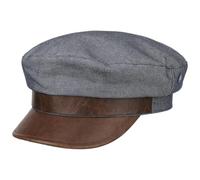 HAMMABURG Elbsegler Hut Cotton Riders Damen Made in Italy Sommer blau-weiß M (56-57 cm)