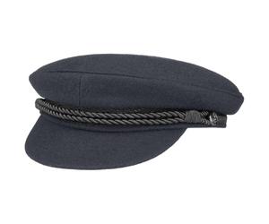 HAMMABURG Elbsegler Mütze Traditionelle Kapitänsmütze mit Innenfutter Matrosenmütze aus Tuch Made in EU Schirmmütze mit Kordel und schwarzen Knöpfen Blau Herren blau 53 cm