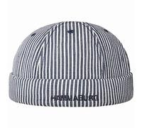 HAMMABURG Stripes Dockermütze Herren Handgefertigt 100% Baumwolle Größenverstellbar Sommer Winter dunkelblau One Size