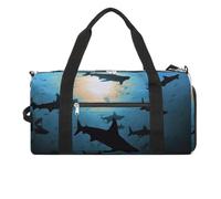 Hammerhead Sharks Turnbeutel für Damen und Herren, wasserabweisend, Reisetasche, leichte Tasche für Reisen, Sport, weiß, Einheitsgröße, weiß, Einheitsgröße