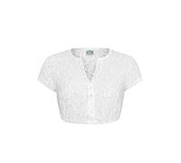 Hammerschmid Damen Dirndlbluse V-Ausschnitt aus Spitze weiß, WEIß, 34