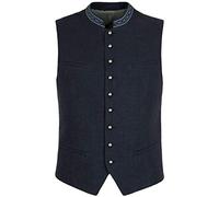 Hammerschmid Herren Leinen Trachten Weste blau, BLAU, 52