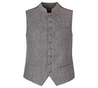 Hammerschmid Herren Leinen Trachten Weste grau, GRAU, 50
