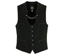 Hammerschmid Herren Traditionelles Trachten Gilet mit roter Paspelierung Tanne, 54-Tanne, 46
