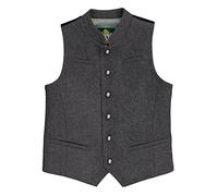 Hammerschmid Kindertrachtenweste Maxi für Jungen, festliche Lodenweste für Buben, elegante Anzugsweste für Hochzeit, Taufe oder Volksfest, Gilet in grau 152