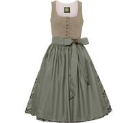 Hammerschmid Midi Dirndl Koflersee Dunkelbeige/Grün (Größe: 36) 36 beige