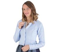Hammerschmid Strickjacke Lugano blau, Lange Trachtenweste für Damen, Festliche Trachtenjacke zum Dirndl oder Rock (DE/NL/SE/PL, Numerisch, 32, Regular, Regular, blau)