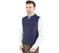 Hammerschmid Trachtenweste Max blau ohne Ärmel, klassische Lodenweste für Herren, elegantes Gilet für Männer 64