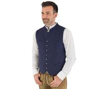 Hammerschmid Trachtenweste Max blau ohne Ärmel, klassische Lodenweste für Herren, elegantes Gilet für Männer 60