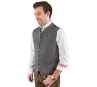 Hammerschmid Trachtenweste Max grau ohne Ärmel, klassische Lodenweste für Herren, elegantes Gilet für Männer 42