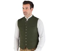 Hammerschmid Trachtenweste Max oliv ohne Ärmel, klassische Lodenweste für Herren, elegantes Gilet für Männer, grün (DE/NL/SE/PL, Numerisch, 64, Regular, Regular, oliv)