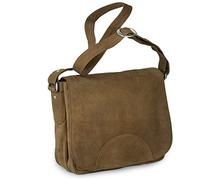 Hamosons - Damen-Handtasche Größe M/Umhängetasche im Retro-Look aus Büffel-Leder, Braun, Modell 577