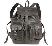 Hamosons - Großer Lederrucksack Größe L/Laptop-Rucksack bis 15,6 Zoll, aus Nappa-Leder, Anthrazit-Grau, Modell 560