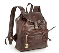 Hamosons - Mittel-Großer Lederrucksack/Cityrucksack Größe M aus geöltem Leder, Kastanien-Braun, Modell 512