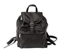 Hamosons - Mittel-Großer Lederrucksack/Cityrucksack Größe M aus Nappa-Leder, Schwarz, Modell 512