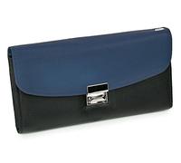 hamosons Zweifarbige Kellnerbörse Kellnergeldbeutel aus Leder für Profis, Schwarz Dunkel-Blau 1014